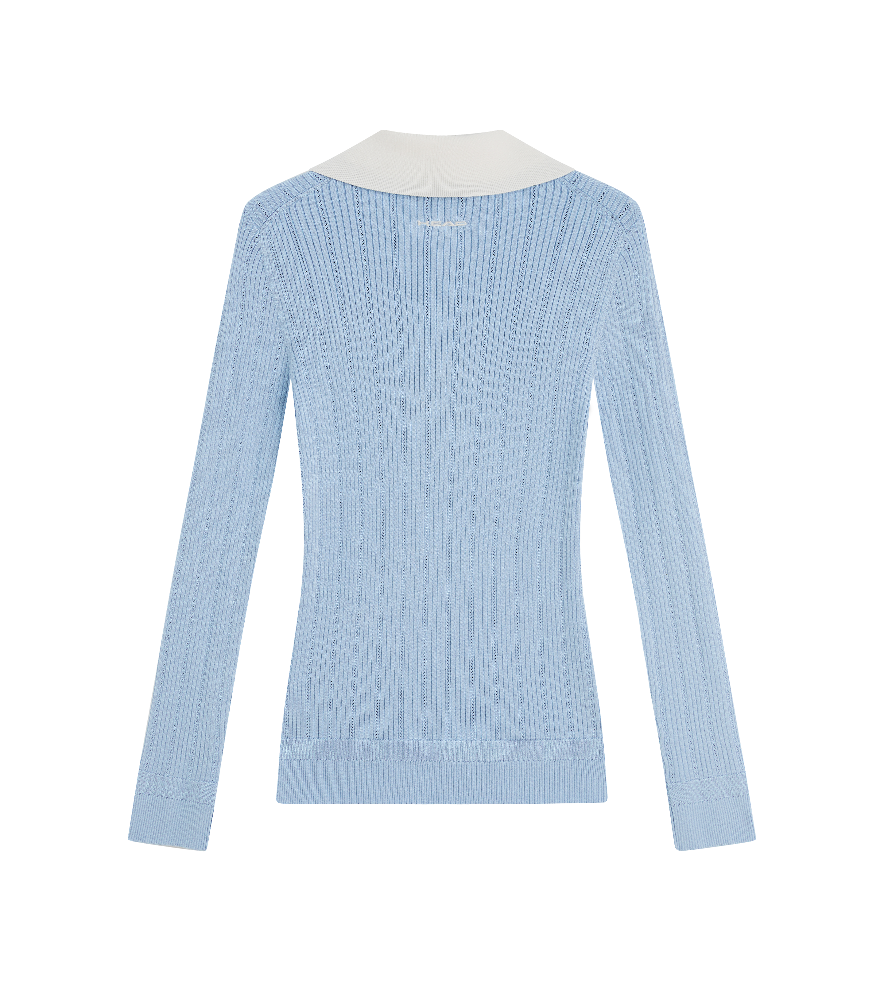 Long Sleeve Pointelle Knit Polo