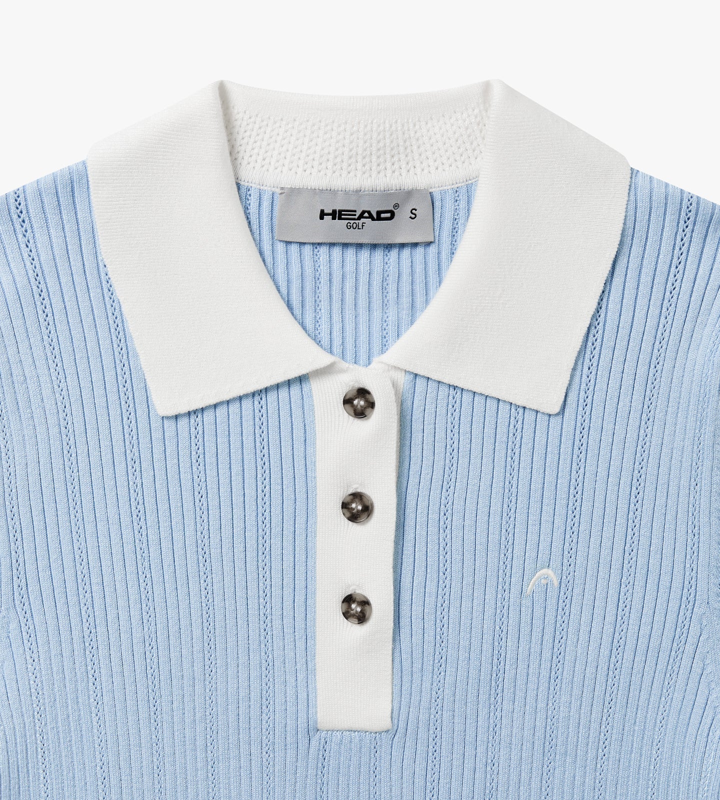 Long Sleeve Pointelle Knit Polo