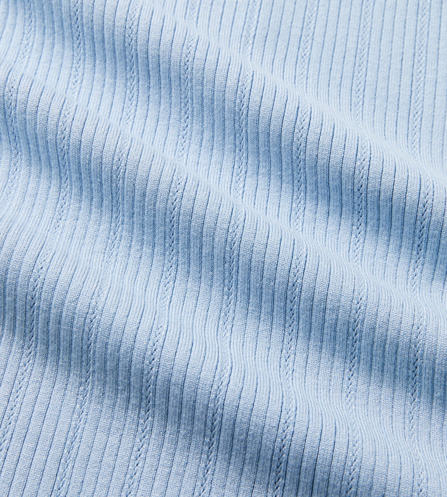 Long Sleeve Pointelle Knit Polo