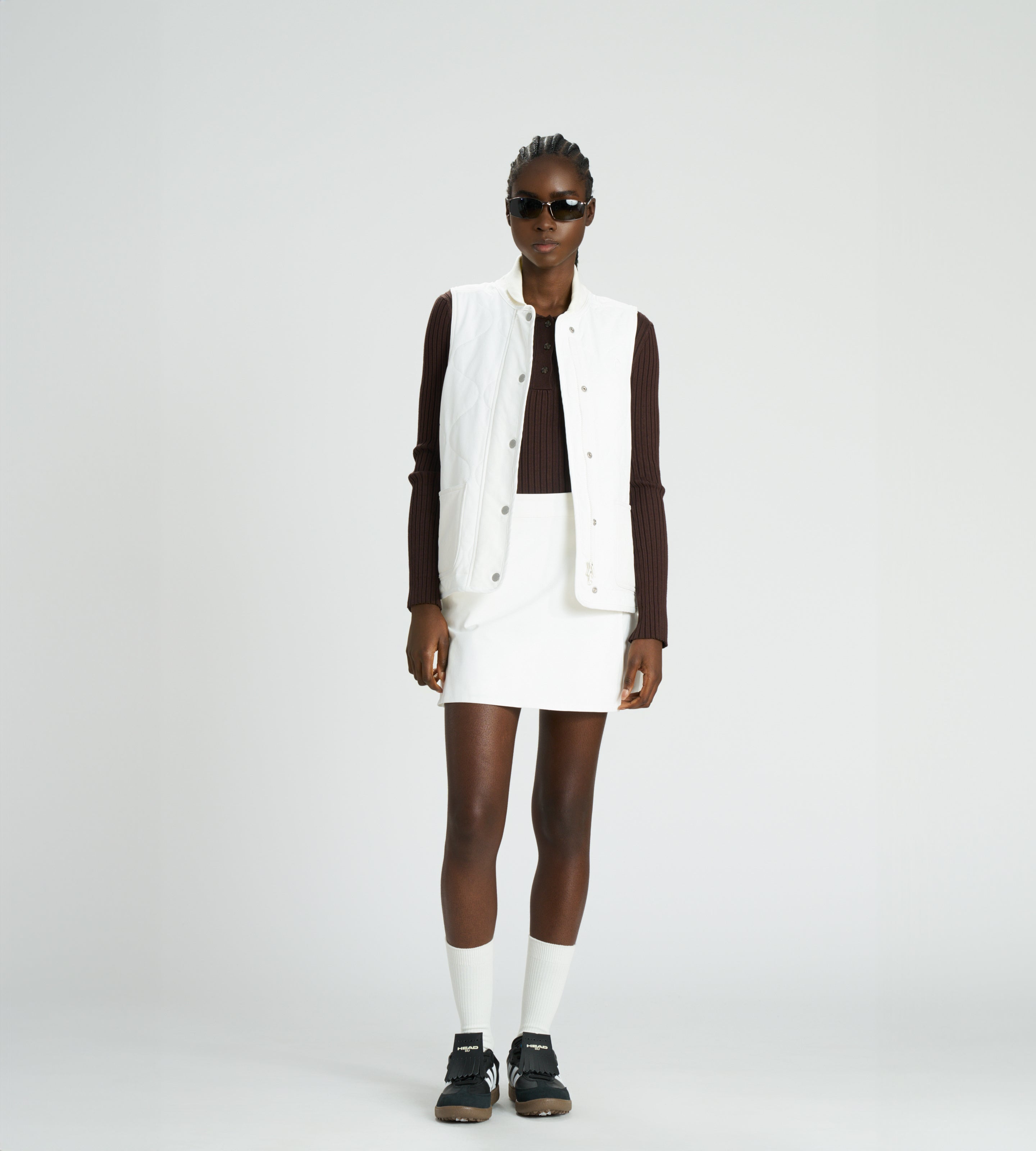 Pointelle Rib Long Sleeve Knit Polo