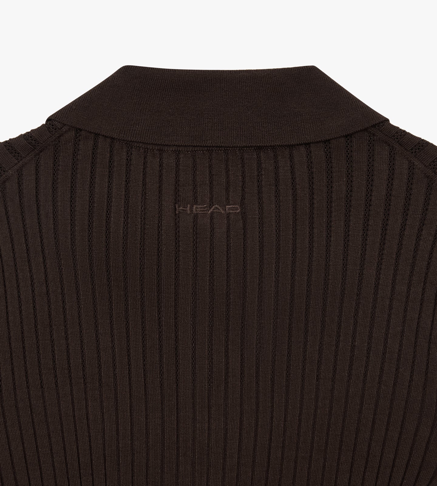 Pointelle Rib Long Sleeve Knit Polo