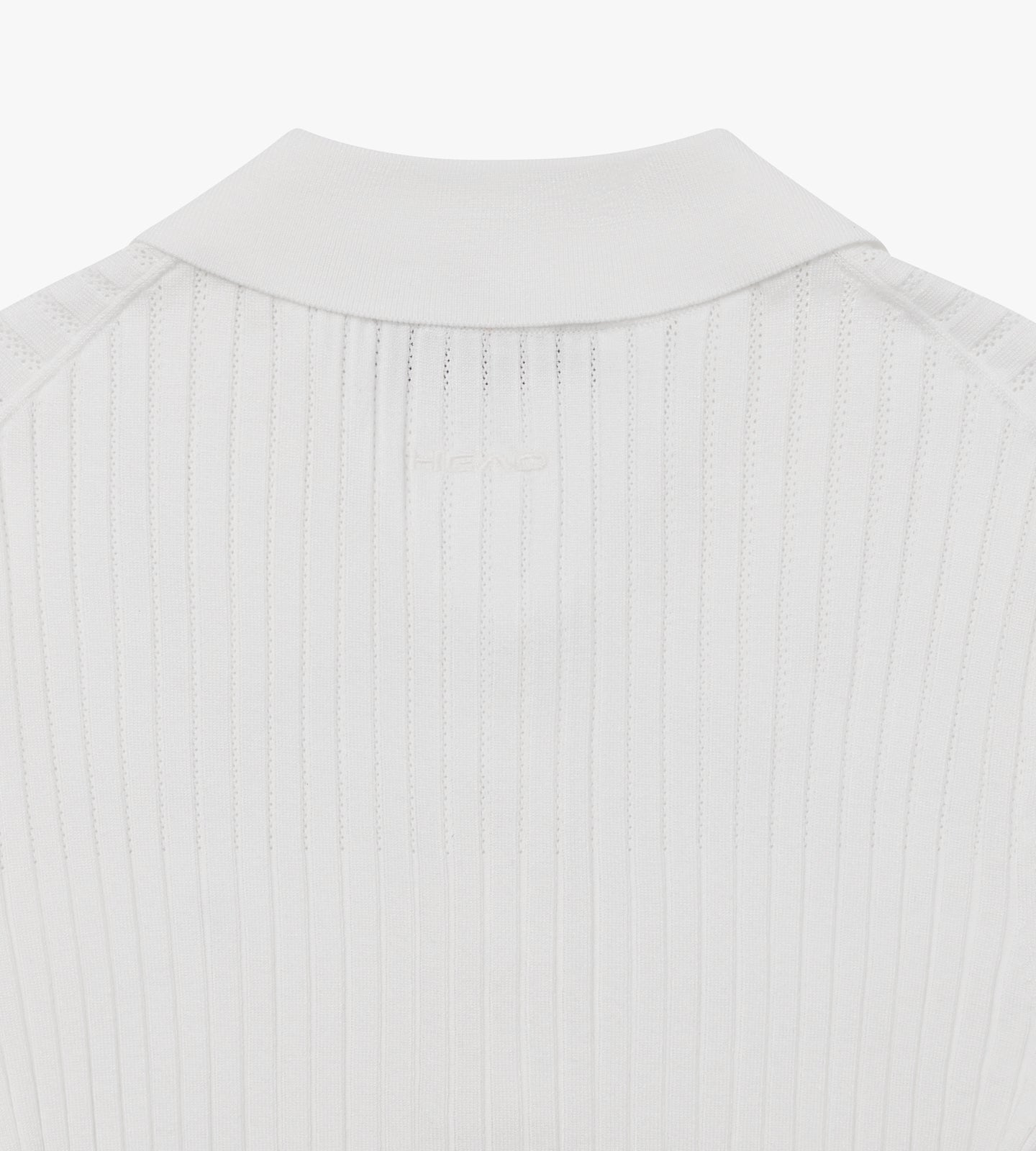 Pointelle Rib Long Sleeve Knit Polo