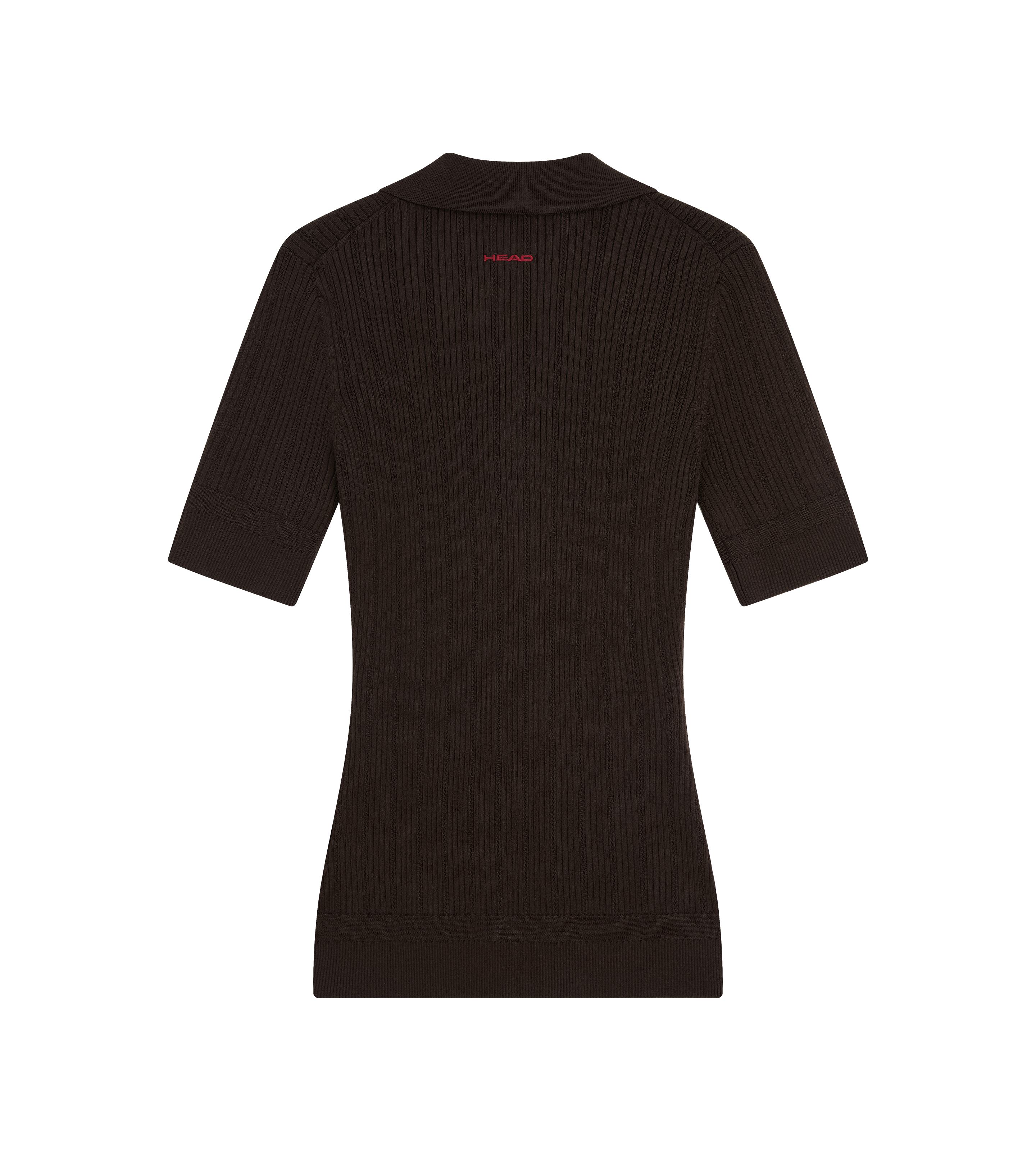 V Neck Pointelle Knit Polo