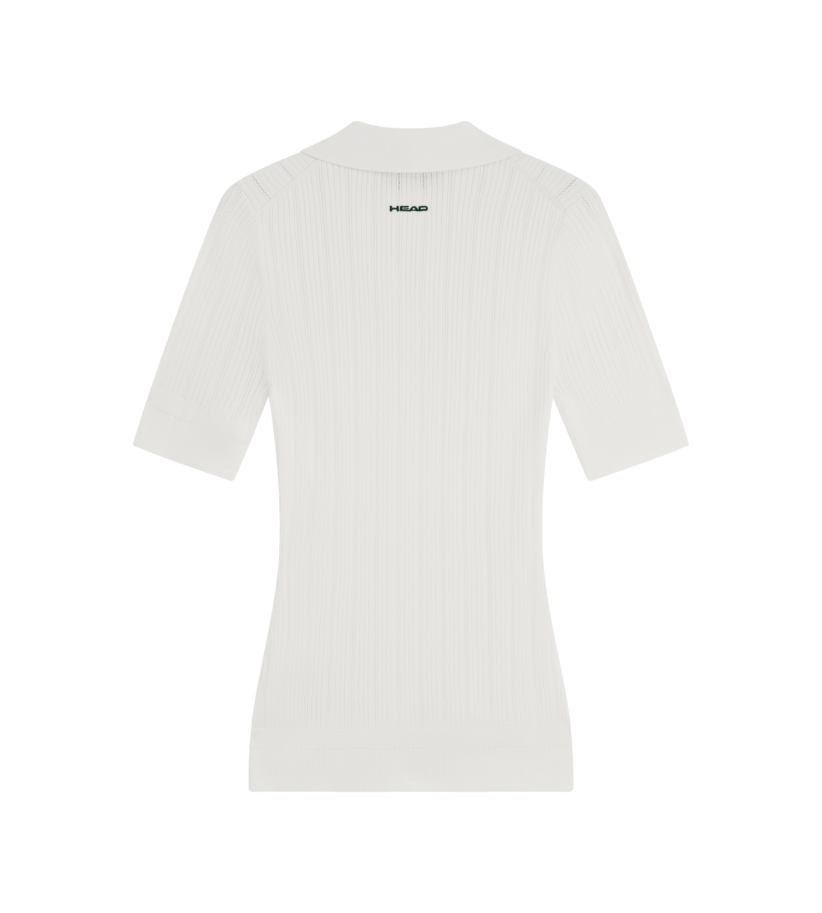 V Neck Pointelle Knit Polo